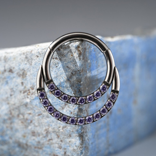 Кольцо-кликер Duo Amethyst 1.2 (16G) фото 2